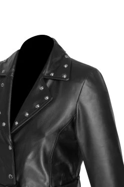 Jennifer Black Asymmetrical Dress -Leather Clothing Store 02 b