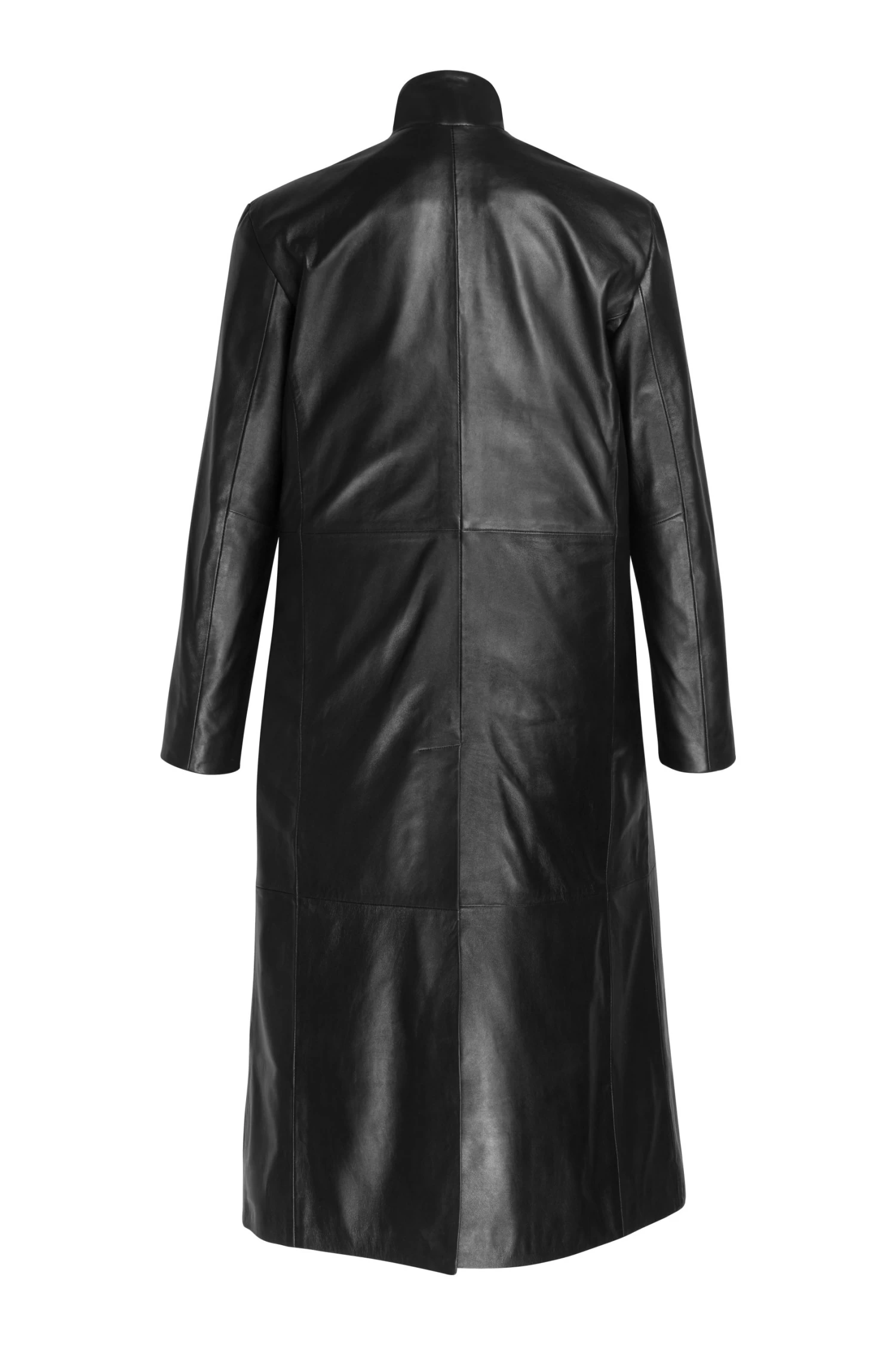 Gilbert Black Round Collar Black Long Coat 4 Gilbert Black Round Collar Black Long Coat - Image 2