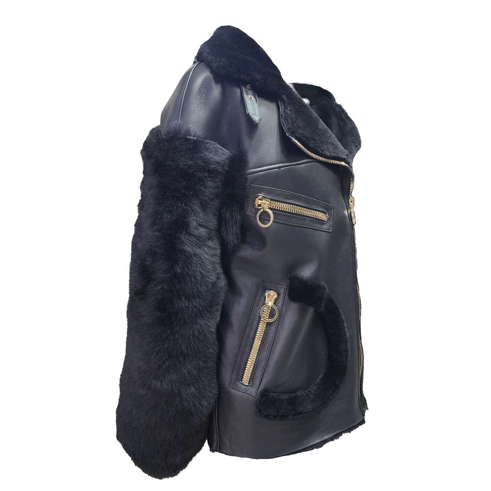 Sophia's Black And Gold Shearling Coat 5 Sophia's Black And Gold Shearling Coat - Image 3