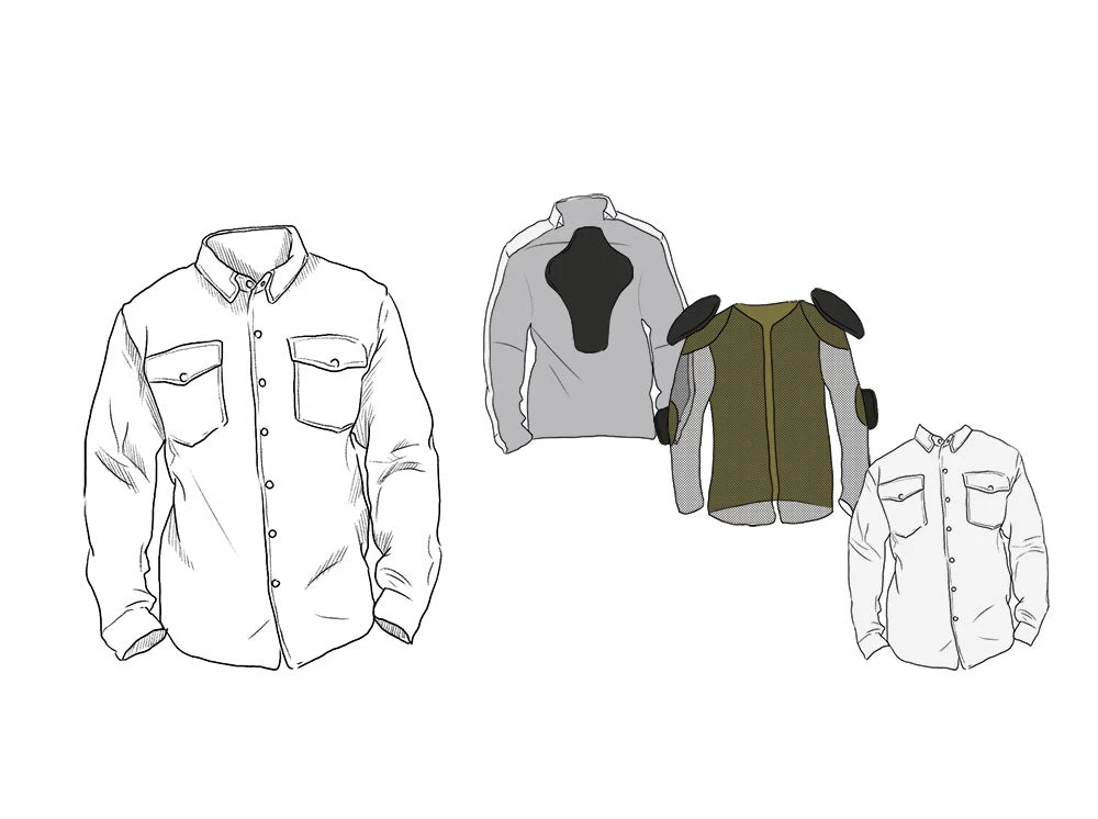 Blue Moto Rider Armored Motorcycle Flannel Shirt 4 Blue Moto Rider Armored Motorcycle Flannel Shirt - Image 2