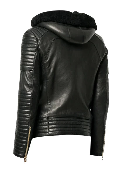 Sundown Biker Jacket With Fur Hoodie 5 Sundown Biker Jacket With Fur Hoodie - Image 3