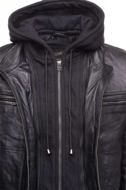 Wilder Black Leather Jacket With Removable Hoodie 16 Wilder Black Leather Jacket With Removable Hoodie -Leather Clothing Store 17 13