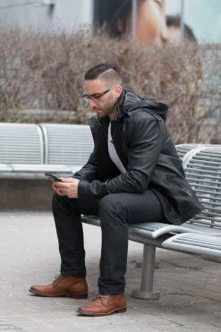 Dapper Zip Up Leather Jacket With Hoodie -Leather Clothing Store 180322 076 review min