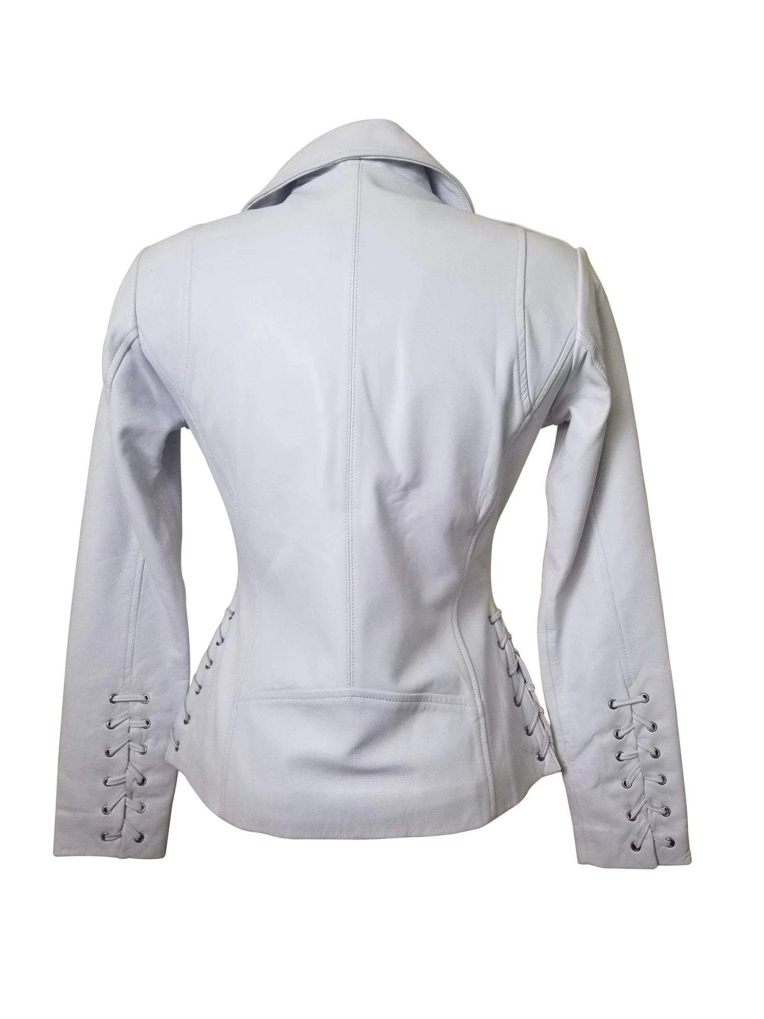Callie’s White Leather Jacket With Side Laces 5 Callie’s White Leather Jacket With Side Laces - Image 3
