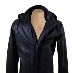 Dapper Zip Up Leather Jacket With Hoodie -Leather Clothing Store 20181110 021455