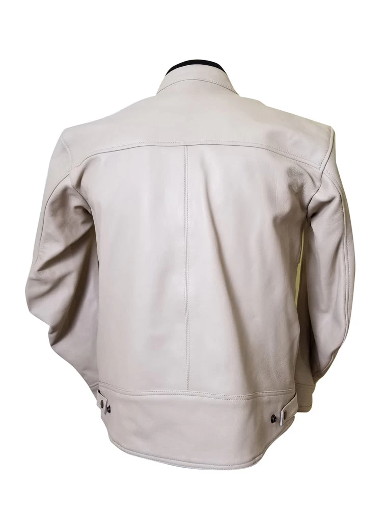 Beige Motorcycle Leather Jacket With Armor Protection 6 Beige Motorcycle Leather Jacket With Armor Protection - Image 4