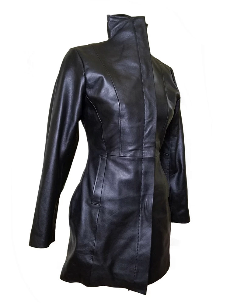 Nelly's Women's Long Coat With Wind Flaps 6 Nelly's Women's Long Coat With Wind Flaps - Image 4
