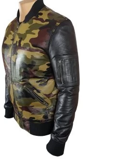 Bomber Camouflage Military Print Leather Jacket With Back Sleeves 9 Bomber Camouflage Military Print Leather Jacket With Back Sleeves -Leather Clothing Store 20200429 002542 min