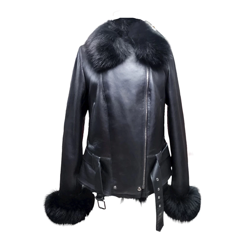 Petra Women's Shearling Coat With Removable Fox Fur Trim 6 Petra Women's Shearling Coat With Removable Fox Fur Trim - Image 4