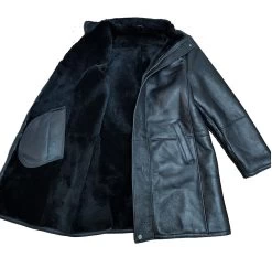 Ralph's Black Shearling Long Coat 17 Ralph's Black Shearling Long Coat -Leather Clothing Store 20221219 225057