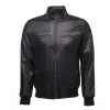 Messi Black Bomber Style Leather Jacket 2 Messi Black Bomber Style Leather Jacket -Leather Clothing Store 21 2