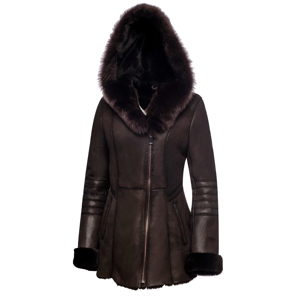 Ayva's Brown Shearling Coat 7 Ayva's Brown Shearling Coat - Image 5