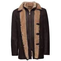Alex's Brown Shearling Driving Coat