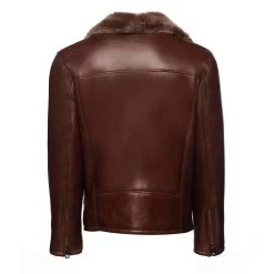 Mateo Brown Biker Bomber Shearling Jacket With Lapels 11 Mateo Brown Biker Bomber Shearling Jacket With Lapels -Leather Clothing Store 22 8 30 064