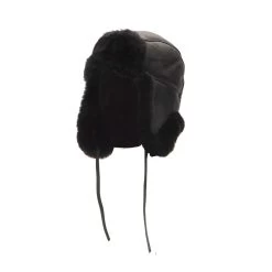 B-3 Sheepskin Shearling Black Aviator Hat 14 B-3 Sheepskin Shearling Black Aviator Hat -Leather Clothing Store 22 8 30 106