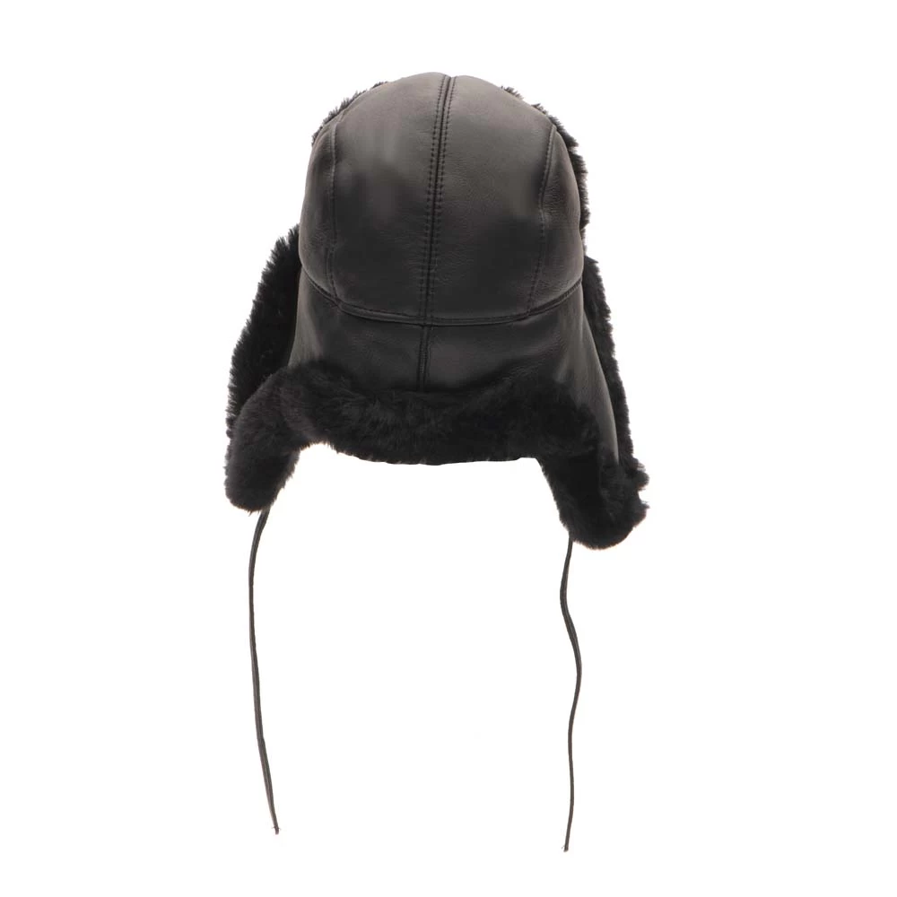 B-3 Sheepskin Shearling Black Aviator Hat 7 B-3 Sheepskin Shearling Black Aviator Hat - Image 6