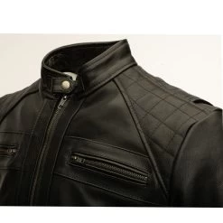 Finnian's Black Midnight Café Racer Jacket 12 Finnian's Black Midnight Café Racer Jacket -Leather Clothing Store 23 8 9 006