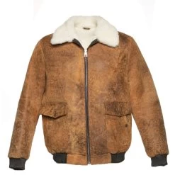 Lucian's Distressed Brown A2 Bomber Shearling Jacket