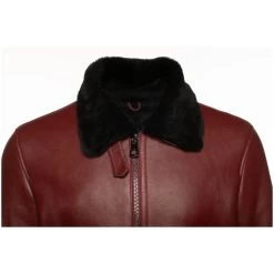 Aurelius Burgundy B3 Bomber Shearling Jacket 17 Aurelius Burgundy B3 Bomber Shearling Jacket -Leather Clothing Store 23 8 9 066