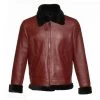 Aurelius Burgundy B3 Bomber Shearling Jacket