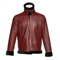 Aurelius Burgundy B3 Bomber Shearling Jacket 23 Aurelius Burgundy B3 Bomber Shearling Jacket -Leather Clothing Store 23 8 9 076