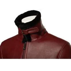 Aurelius Burgundy B3 Bomber Shearling Jacket 22 Aurelius Burgundy B3 Bomber Shearling Jacket -Leather Clothing Store 23 8 9 078