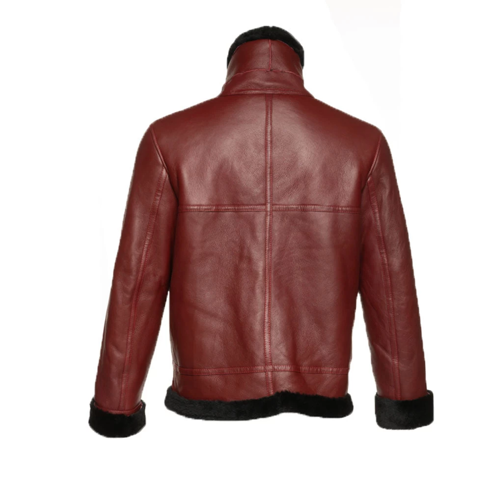 Aurelius Burgundy B3 Bomber Shearling Jacket 11 Aurelius Burgundy B3 Bomber Shearling Jacket - Image 9