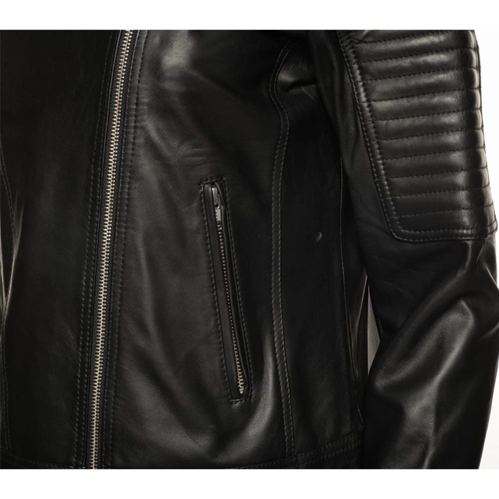 Azura Black Women's Biker Jacket 9 Azura Black Women's Biker Jacket - Image 7