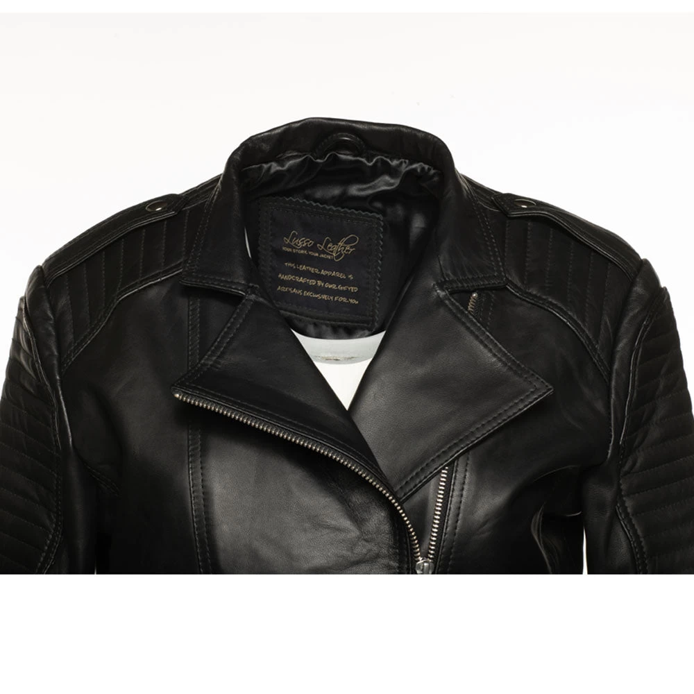 Azura Black Women's Biker Jacket 5 Azura Black Women's Biker Jacket - Image 3