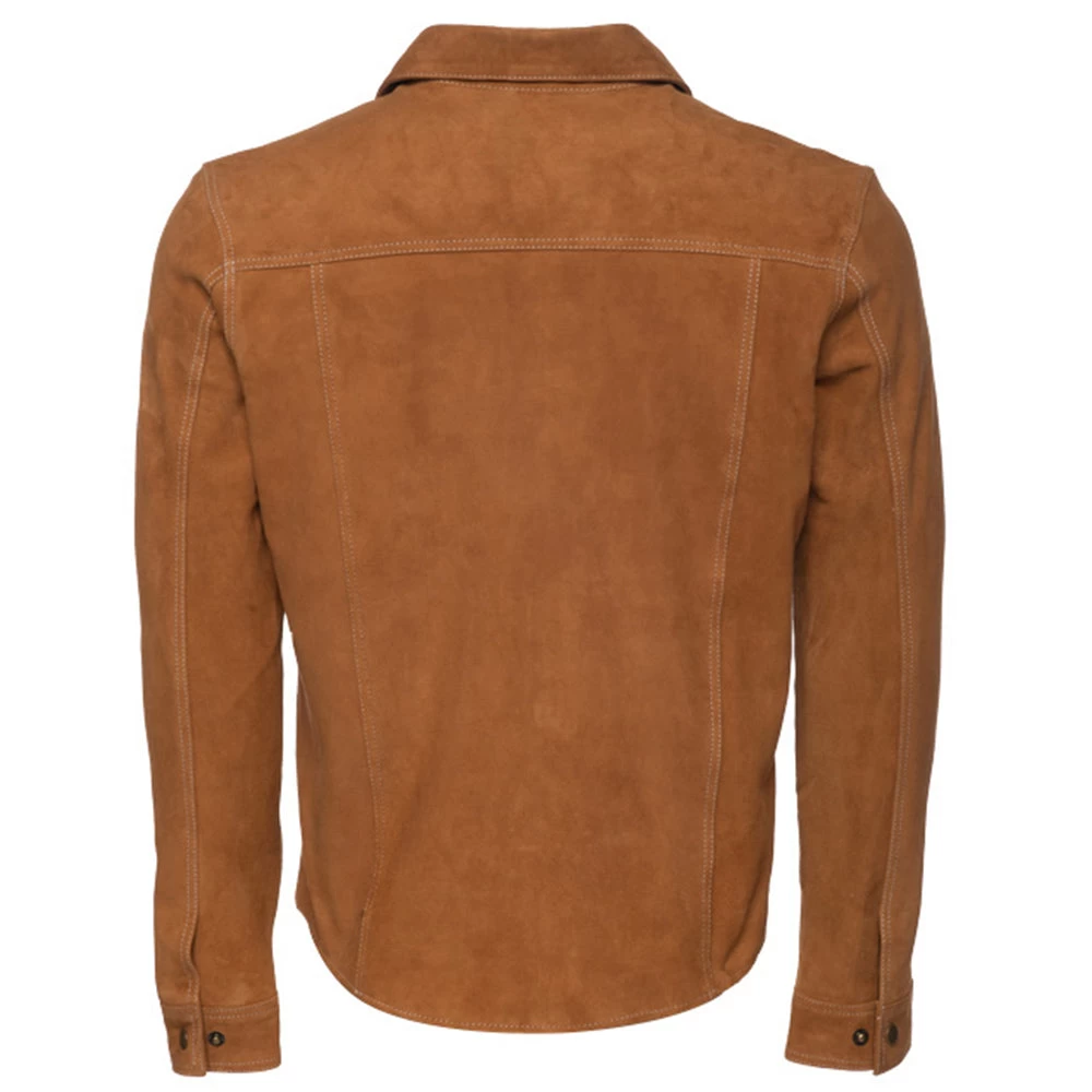 Tan Suede Leather Shirt 4 Tan Suede Leather Shirt - Image 2