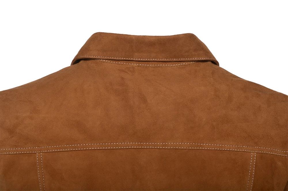 Tan Suede Leather Shirt 5 Tan Suede Leather Shirt - Image 3