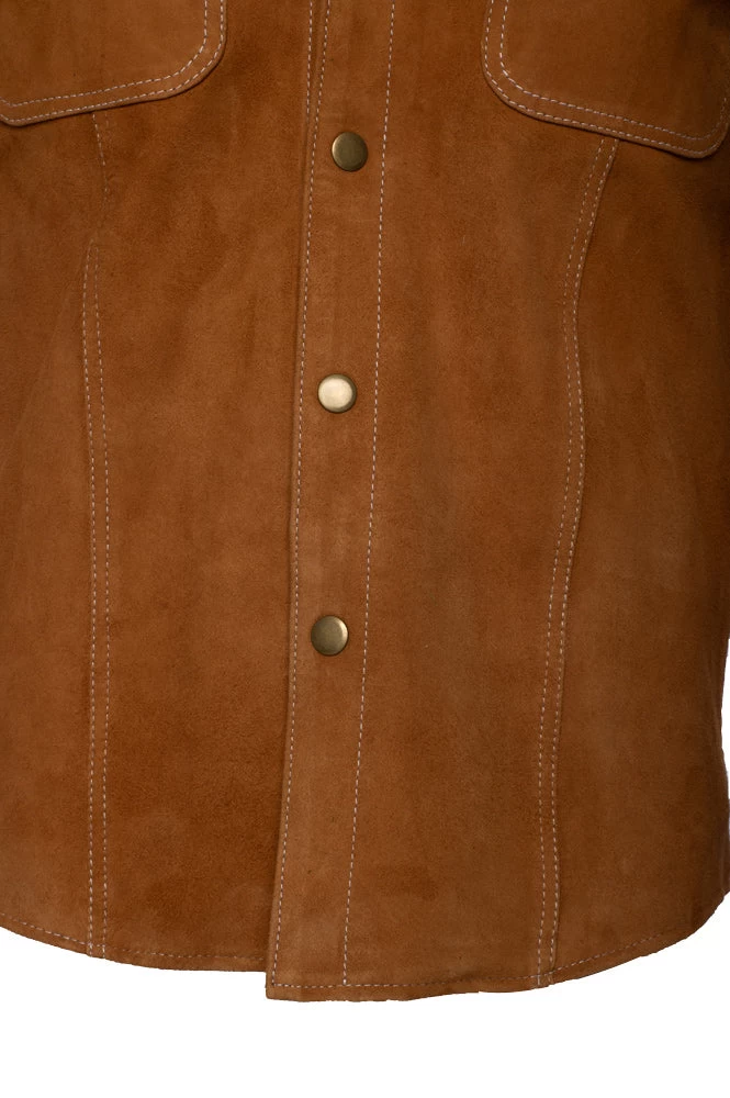 Tan Suede Leather Shirt 8 Tan Suede Leather Shirt - Image 6