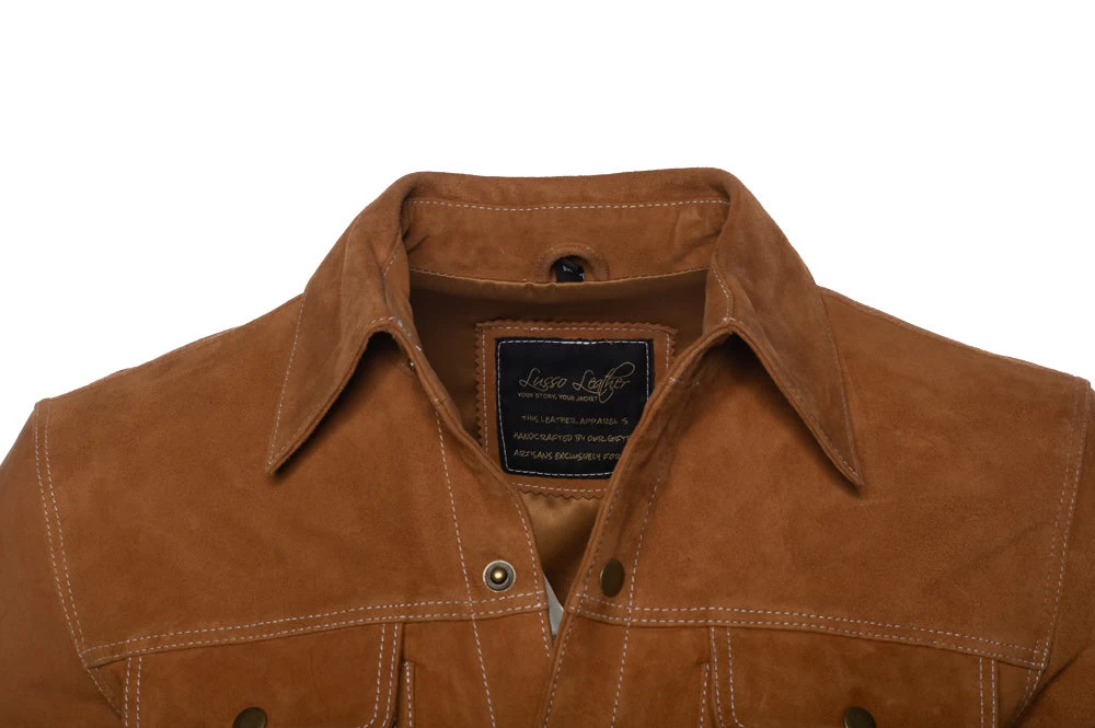 Tan Suede Leather Shirt 9 Tan Suede Leather Shirt - Image 7