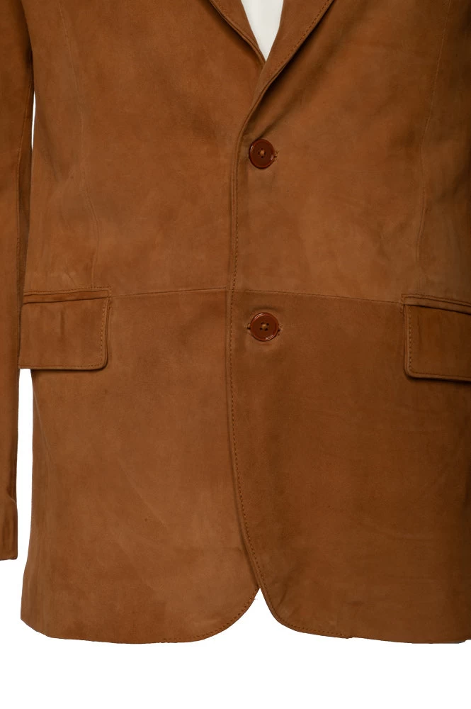 Wyatt Tan Suede Leather Blazer 9 Wyatt Tan Suede Leather Blazer - Image 7