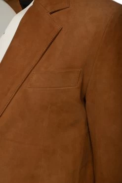 Wyatt Tan Suede Leather Blazer 18 Wyatt Tan Suede Leather Blazer -Leather Clothing Store 24 03 27 052