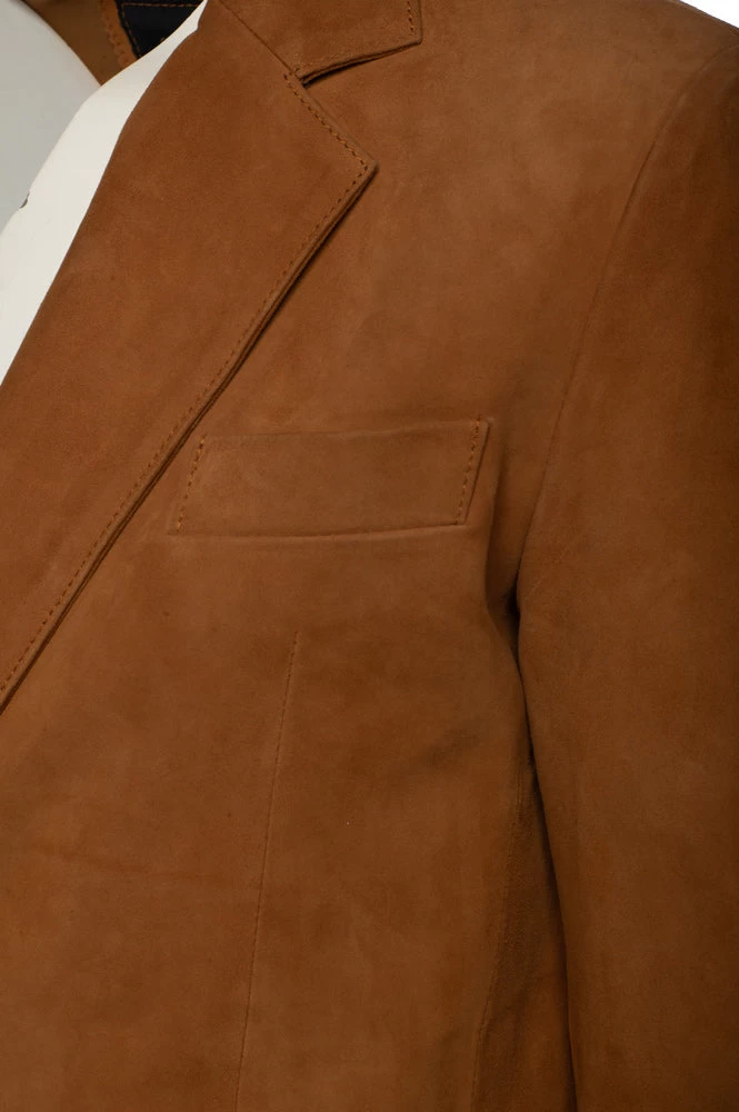 Wyatt Tan Suede Leather Blazer 10 Wyatt Tan Suede Leather Blazer - Image 8