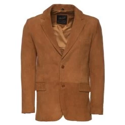 Wyatt Tan Suede Leather Blazer