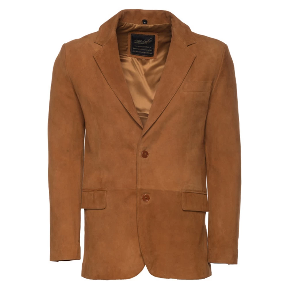 Wyatt Tan Suede Leather Blazer 3 Wyatt Tan Suede Leather Blazer