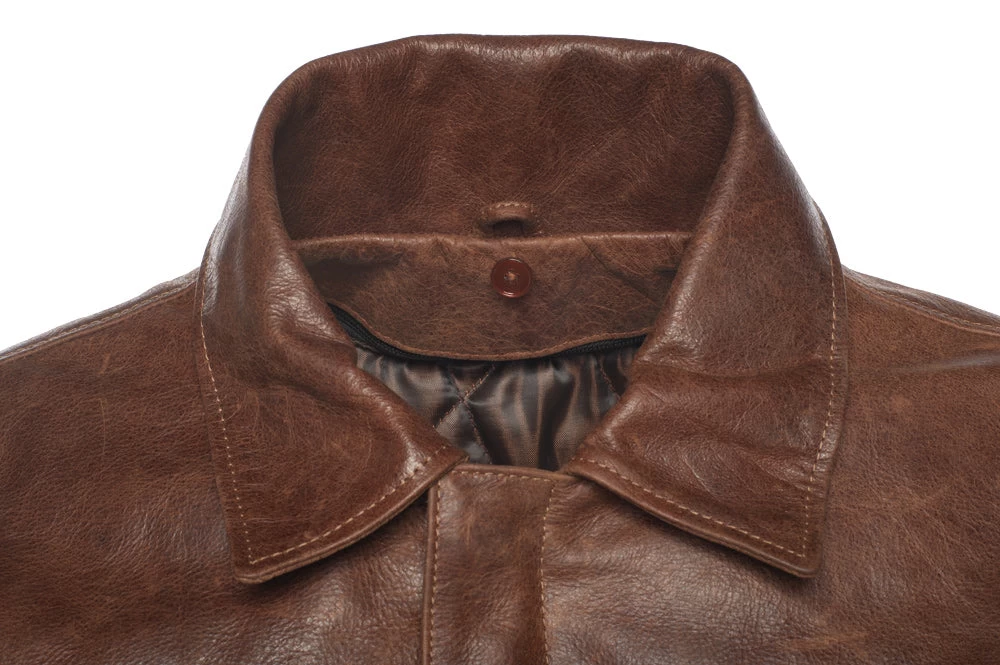 Laurent Vintage Brown A2 Bomber Jacket 5 Laurent Vintage Brown A2 Bomber Jacket - Image 3