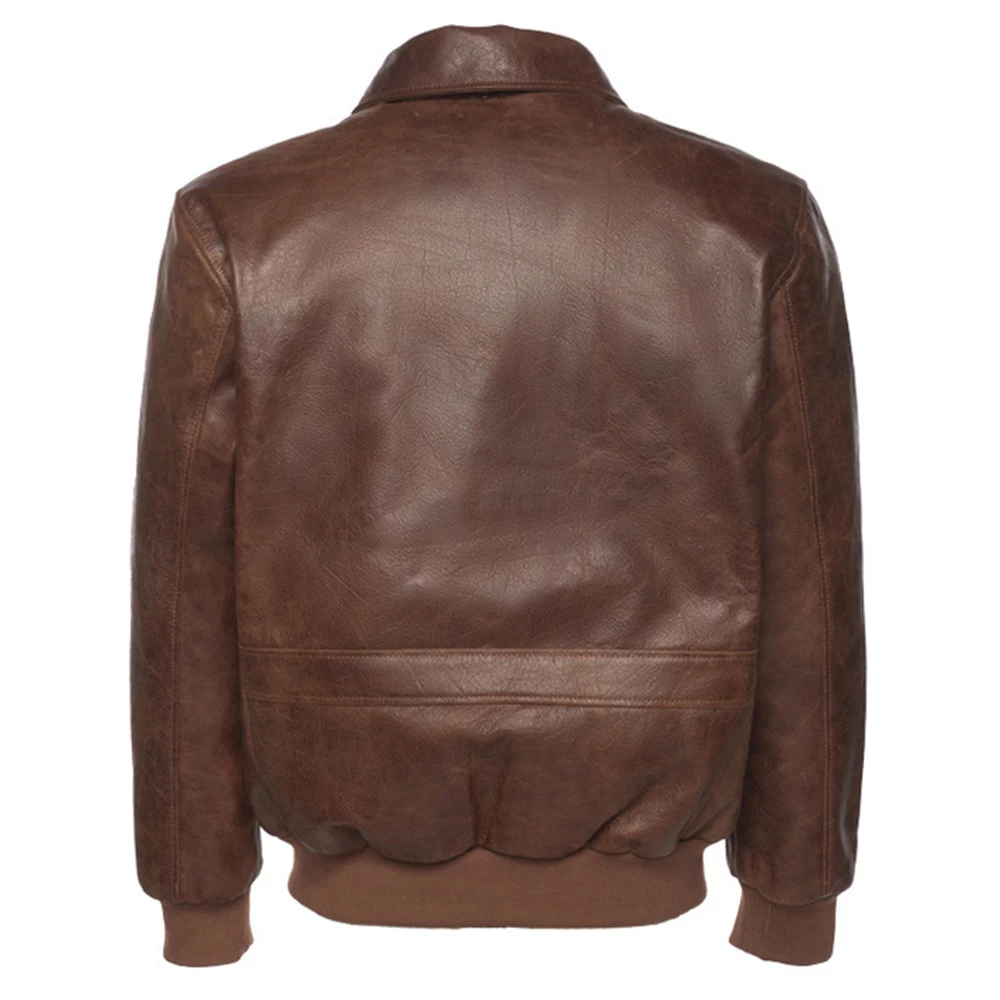 Laurent Vintage Brown A2 Bomber Jacket 4 Laurent Vintage Brown A2 Bomber Jacket - Image 2