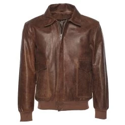 Laurent Vintage Brown A2 Bomber Jacket 17 Laurent Vintage Brown A2 Bomber Jacket -Leather Clothing Store 24 03 27 093