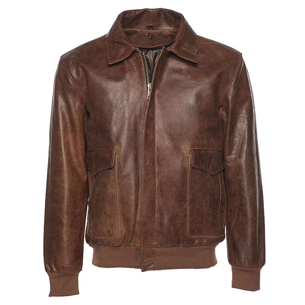Laurent Vintage Brown A2 Bomber Jacket 10 Laurent Vintage Brown A2 Bomber Jacket - Image 8