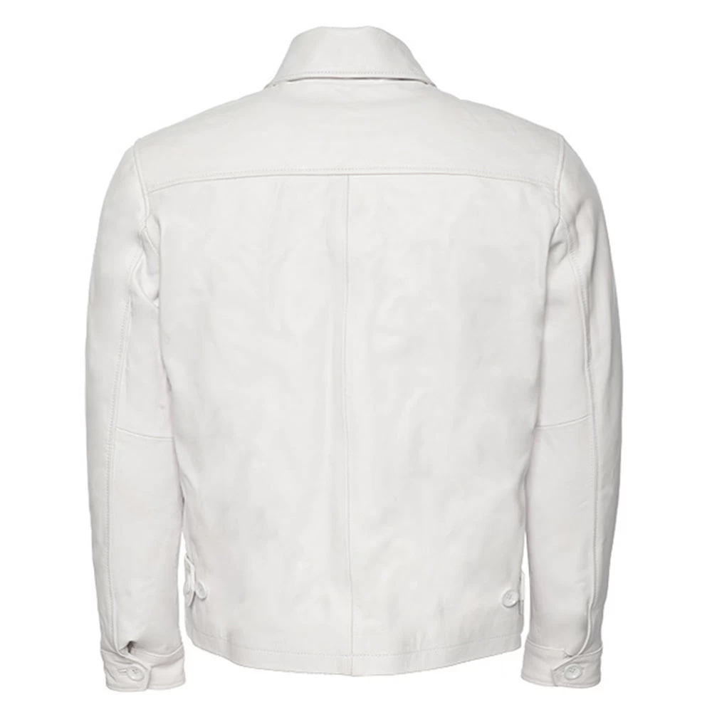 Pierre White Leather Jacket 4 Pierre White Leather Jacket - Image 2