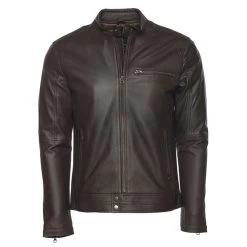Arthur Dark Brown Café Racer Leather Jacket