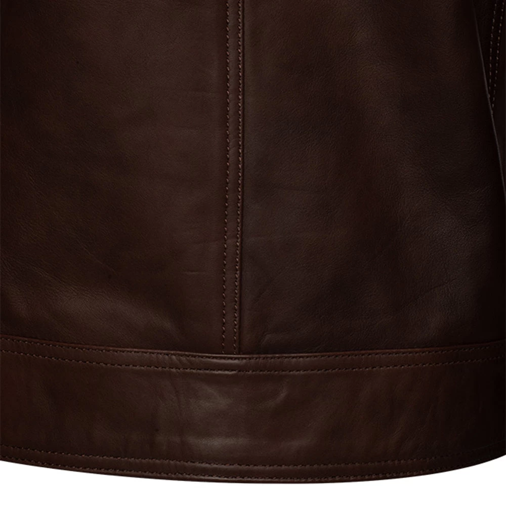 Declan Brown Café Racer Leather Jacket 8 Declan Brown Café Racer Leather Jacket - Image 6