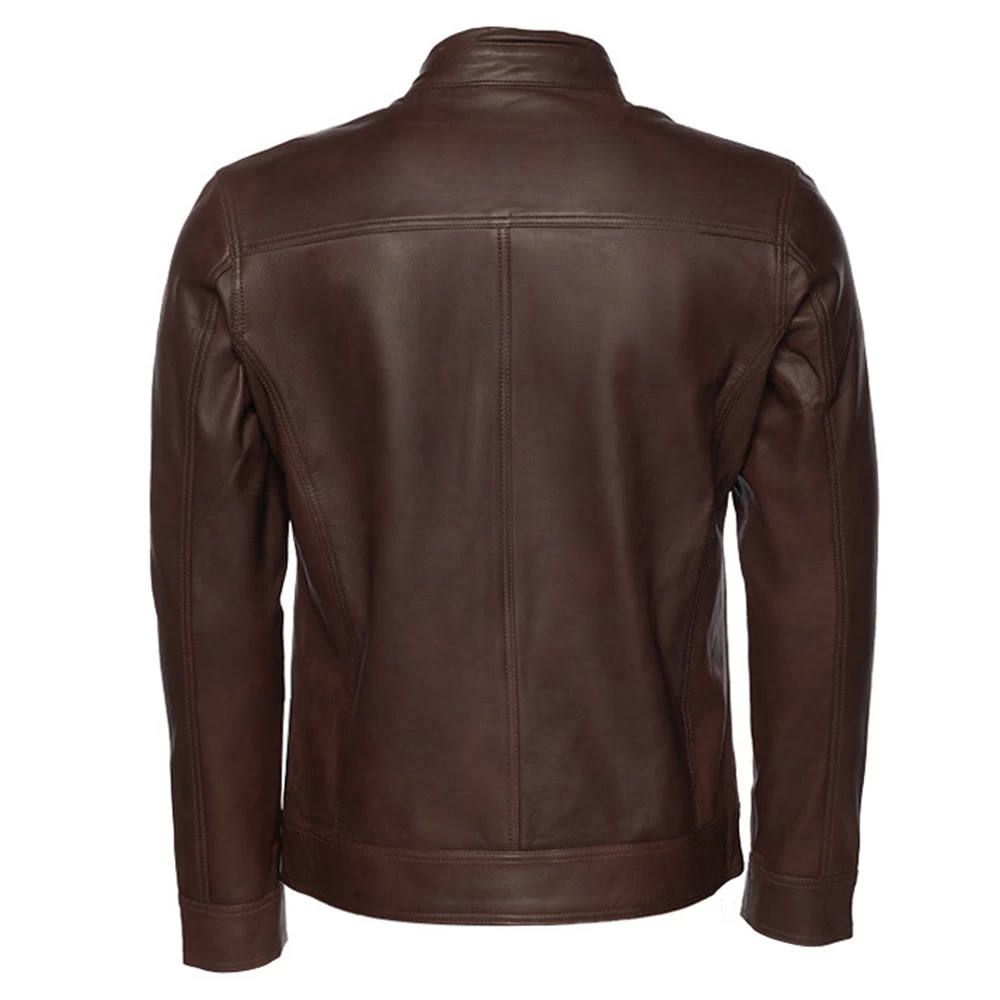 Declan Brown Café Racer Leather Jacket 4 Declan Brown Café Racer Leather Jacket - Image 2