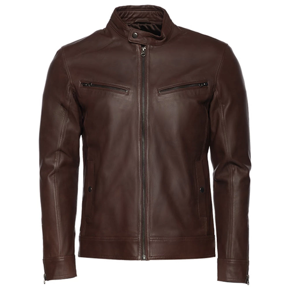 Declan Brown Café Racer Leather Jacket 3 Declan Brown Café Racer Leather Jacket