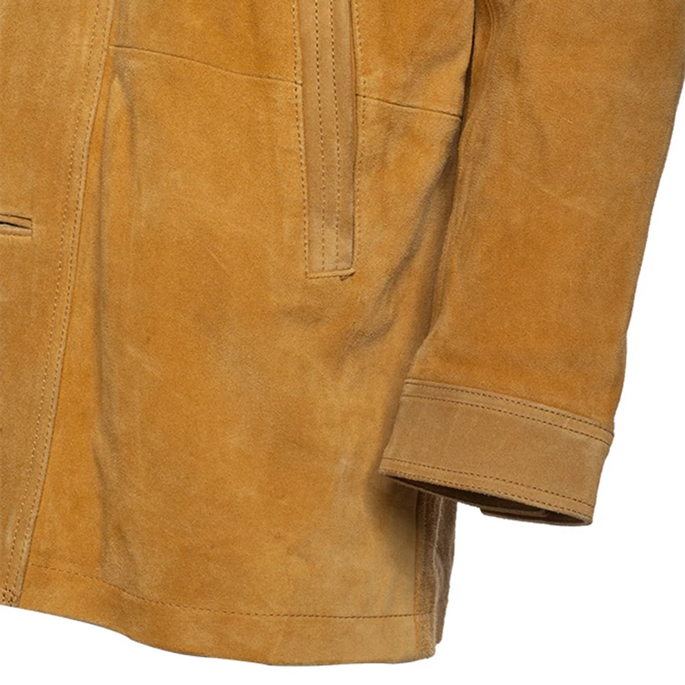 Lincoln Tan Suede Leather Driving Coat 8 Lincoln Tan Suede Leather Driving Coat - Image 6