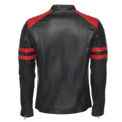 Black Moto Style Jacket With Shoulder And Arm Patches 13 Black Moto Style Jacket With Shoulder And Arm Patches -Leather Clothing Store 24 03 27 165