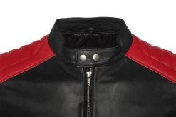 Black Moto Style Jacket With Shoulder And Arm Patches 17 Black Moto Style Jacket With Shoulder And Arm Patches -Leather Clothing Store 24 03 27 167